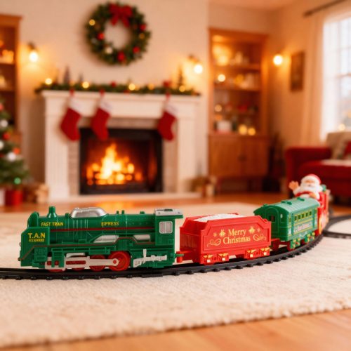 Karácsonyi kisvasút - világít - elemes - 3 féle pálya (DA00350)