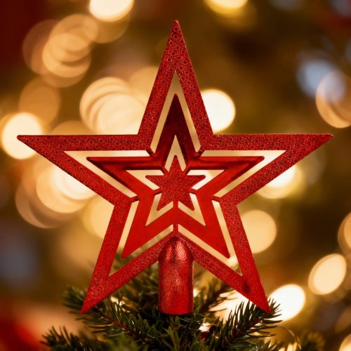 Karácsonyfadísz szett - 100 db gömb + csúcsdísz - piros (EDO-3084)