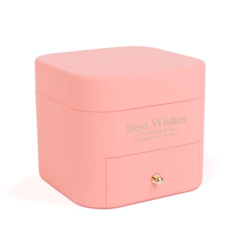 9 db műrózsa díszdobozban nyaklánccal - 11 x 11 x 9,5 cm - rózsaszín (DA01200)