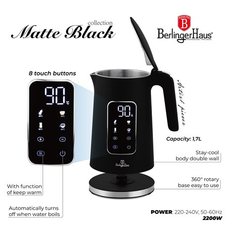 Berlinger Haus BH/9675 vízforraló 1,7 l hőfokszabályozóval