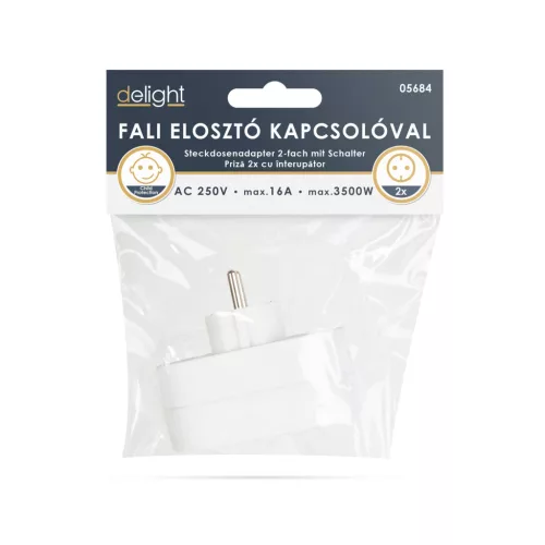 Delight 2 -es fali elosztó kapcsolóval 250 V • 16 A (05684)
