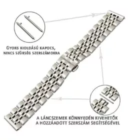   Mybandz 20SKU2511 jubilee láncszemes fém óraszíj / ezüst/ 20mm