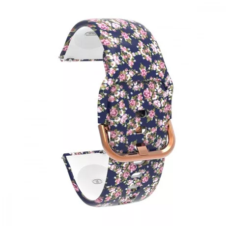 Mybandz 20SKU6140 szilikon óraszíj rosegold csattal /virágmintás / 20mm