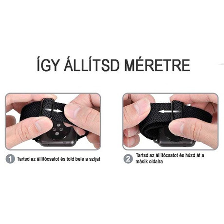 Mybandz 22SKU4107 állítható elasztikus szövet óraszíj /púder-fehér/ 22mm