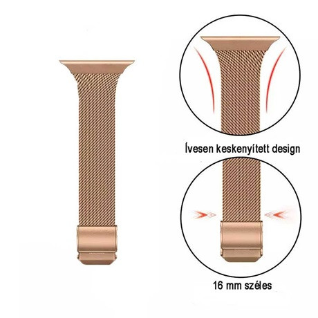 Mybandz APW381572 apple watch csatos milánói fém óraszíj /rosegold/ 38/40/41 mm