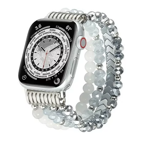 Mybandz 56702 apple watch gyöngyös fém óraszíj-ezüst /40/41 és 42 mm