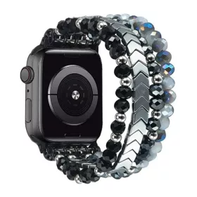   Mybandz 56700 apple watch gyöngyös fém óraszíj-fekete /40/41 és 42 mm