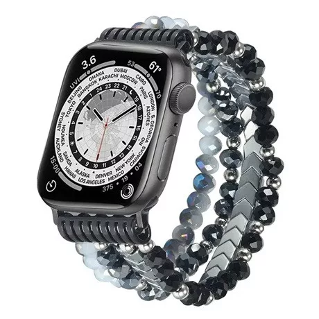 Mybandz 56700 apple watch gyöngyös fém óraszíj-fekete /40/41 és 42 mm