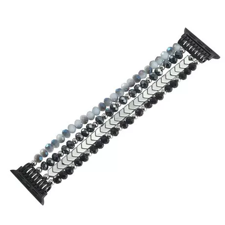 Mybandz 56700 apple watch gyöngyös fém óraszíj-fekete /40/41 és 42 mm