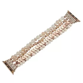   Mybandz 56701 apple watch gyöngyös fém óraszíj-rosegold /40/41 és 42 mm