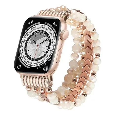 Mybandz 56701 apple watch gyöngyös fém óraszíj-rosegold /40/41 és 42 mm