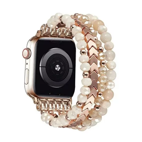 Mybandz 56701 apple watch gyöngyös fém óraszíj-rosegold /40/41 és 42 mm
