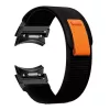 Mybandz 457358 tépőzáras puha szövet óraszíj samsung galaxy watch5-6-7/fekete-narancs/ 20mm