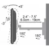 SBOX LCD-221 13"-42" dönthető, forgatható fali konzol - Fekete