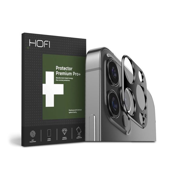 HOFI Metal Camera Sytling hátsó kameravédő borító - Apple iPhone 12 Pro - fekete