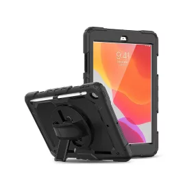   Apple iPad 10.2 (2019/2020/2021) ütésálló tablet tok 360 fokos védelemmel, 4H   kijelzővédő üveggel - Tech-Protect Solid - fekete (ECO csomagolás)