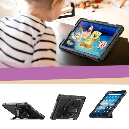 Lenovo Tab M10 Plus 10.3 TB-X606 ütésálló tablet tok 360 fokos védelemmel, 4H   kijelzővédő üveggel - Tech-Protect Solid - fekete (ECO csomagolás)