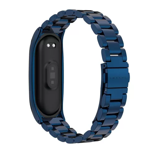 Xiaomi Mi Smart Band 5/Mi Smart Band 6 aktivitásmérőhöz fém szíj rozsdamentes acélból - kék