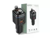 Bluetooth FM-transmitter/szivargyújtó töltő - USB +Type-C + MP3 + TF/microSD    kártyaolvasó + QC3.0 - C72 Pro Car Charger FM-Transmitter - fekete
