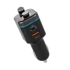 Bluetooth FM-transmitter/szivargyújtó töltő - USB +Type-C + MP3 + TF/microSD    kártyaolvasó + QC3.0 - C72 Pro Car Charger FM-Transmitter - fekete