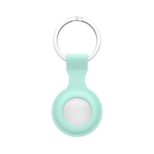 Szilikon védőtok és rögzítő kulcstartó Apple AirTag nyomkövetőhöz - menta zöld (ECO csomagolás)
