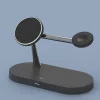 Tech-Protect Qi univerzális vezeték nélküli töltő állomás - 15W - Tech-Protect  A12 3in1 Wireless Charger for Phone + Watch + Earphone - fekete