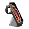 Tech-Protect Qi univerzális vezeték nélküli töltő állomás - 15W - Tech-Protect  H18 3in1 Wireless Charger for Phone + Watch + Earphone - fekete