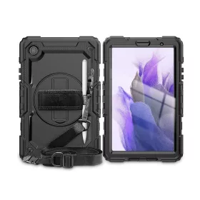   Samsung T220/T225 Galaxy Tab A7 Lite 8.7 ütésálló tablet tok 360 fokos          védelemmel, 4H kijelzővédő üveggel - Tech-Protect Solid - fekete (ECO           csomagolás)