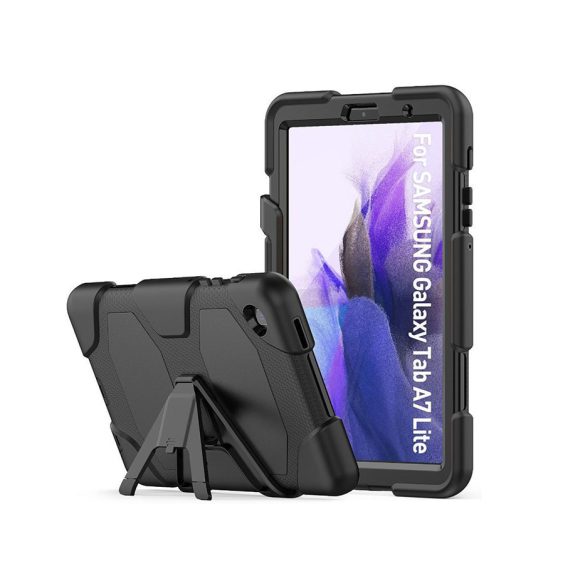 Samsung T220/T225 Galaxy Tab A7 Lite 8.7 ütésálló tablet tok 360 fokos          védelemmel, kijelzővédő üveggel - Tech-Protect Survive - fekete (ECO csomagolás)