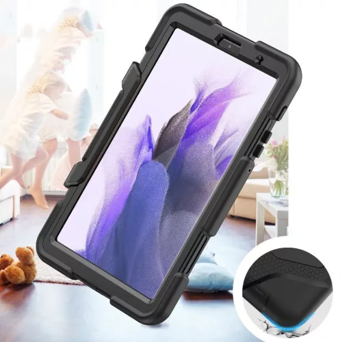 Samsung T220/T225 Galaxy Tab A7 Lite 8.7 ütésálló tablet tok 360 fokos          védelemmel, kijelzővédő üveggel - Tech-Protect Survive - fekete (ECO csomagolás)