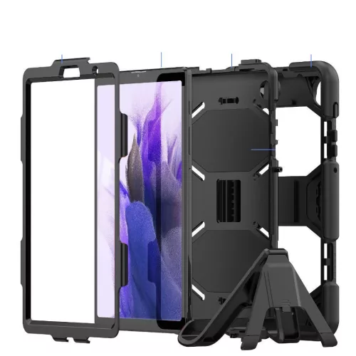 Samsung T220/T225 Galaxy Tab A7 Lite 8.7 ütésálló tablet tok 360 fokos          védelemmel, kijelzővédő üveggel - Tech-Protect Survive - fekete (ECO csomagolás)