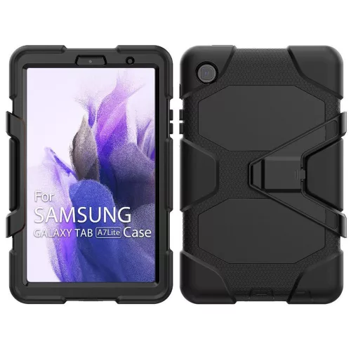 Samsung T220/T225 Galaxy Tab A7 Lite 8.7 ütésálló tablet tok 360 fokos          védelemmel, kijelzővédő üveggel - Tech-Protect Survive - fekete (ECO csomagolás)