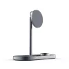 Tech-Protect Qi univerzális vezeték nélküli töltő állomás - 18W - Tech-Protect  A22 3in1 Wireless Charger for Phone + Watch + Earphone - szürke