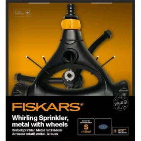 Fiskars 1023657 örvényes esőztető, fémből, kerekekkel
