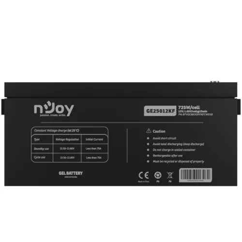 NJOY akkumulátor - GE25012KF (12V/250Ah, T11, zárt, gondozás mentes, GEL)