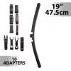 Carguard Ablaktörlő 19"/47,5 cm - 10 db adapterrel (55739N)