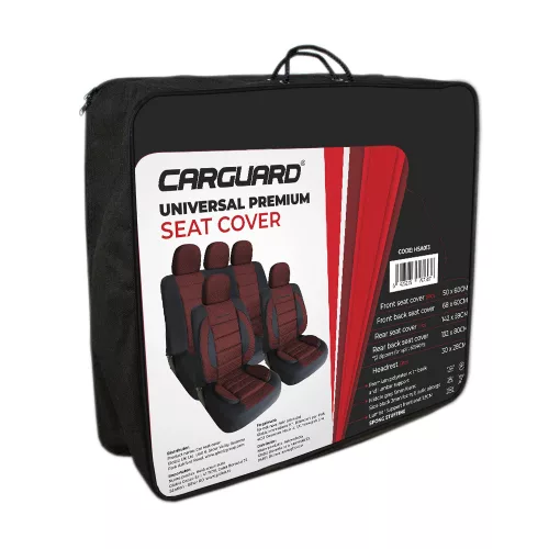 Carguard Autós üléshuzat szett - bordó / fekete - 11 db-os - HSA013 (55749RD)
