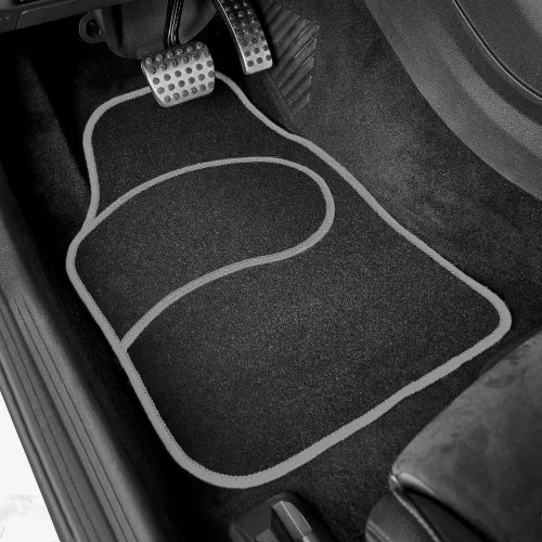 Carguard Univerzális textil autószőnyeg szett - 64 x 44 cm / 44 x 29 cm - fekete, szürke (55834C)