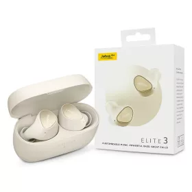   Jabra TWS Bluetooth sztereó headset v5.2 + töltőtok - Jabra Elite 3 True        Wireless Earphones with Charging Case - bézs