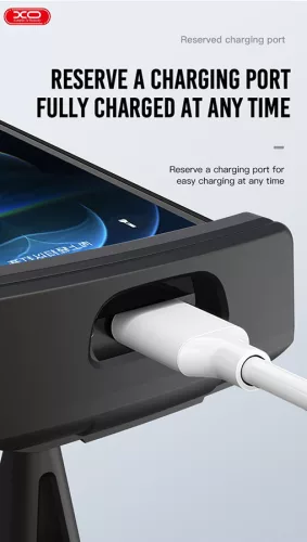 XO univerzális fejtámlára szerelhető telefon/tablet autós tartó 4,7 - 12,9,     méretű készülékekhez - XO C93 Car Rear Seat Tablet Holder - fekete