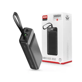   XO univerzális hordozható, asztali akkumulátor töltő - 50.000 mAh - XO PR158 Power Bank - 3xUSB + microUSB + Type-C + Lightning - QC 22.5W TYP-C - PD 20W AFC FCP - fekete