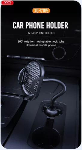XO univerzális pohártartóba illeszthető autós tartó - XO C105 in Car Phone Holder - fekete