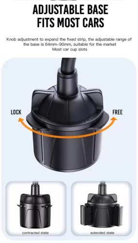 XO univerzális pohártartóba illeszthető autós tartó - XO C105 in Car Phone Holder - fekete
