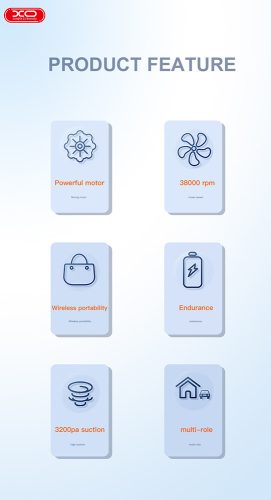 XO vezeték nélküli kézi autóporszívó - XO CZ007 Wireless Handheld Vacuum Cleaner- fehér