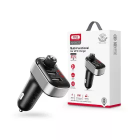   XO Bluetooth FM-transmitter/szivargyújtó töltő - 2xUSB + MP3 + Pendrive         lejátszás - XO BCC10 - fekete