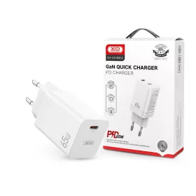   XO GaN hálózati töltő adapter Type-C bemenettel - 65W - XO CE10 PD3.0 + QC3.0 Quick Charger - fehér