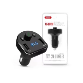   XO Bluetooth FM-transmitter/szivargyújtó töltő - 2xUSB + MP3 + FM-rádió - XO    BCC01 - fekete