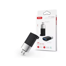   XO USB - micro USB adapter - XO NB149G USB OTG to micro USB Adapter - 2.4A - fekete/ezüst