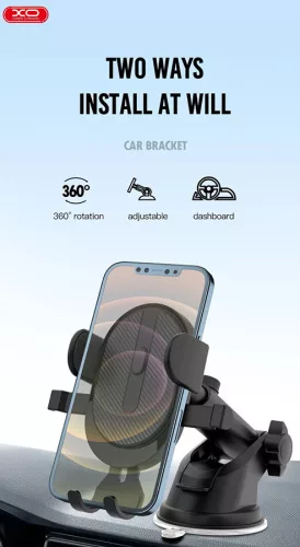XO univerzális műszerfalra/szélvédőre helyezhető PDA/GSM autós tartó 4-6" méretűkészülékhez - XO C60 Car Holder - fekete