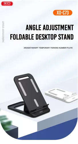 XO univerzális asztali telefon/tablet tartó - XO C73 Folding Desktop Phone Stand- fekete